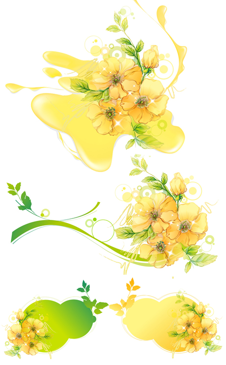 vector flower water mark