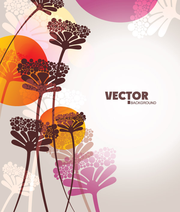 flowers background colorful vignette style decoration