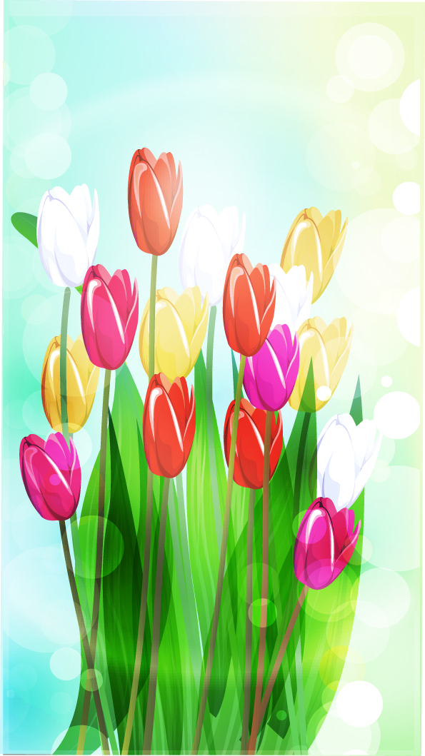 beautiful flowers vector 4