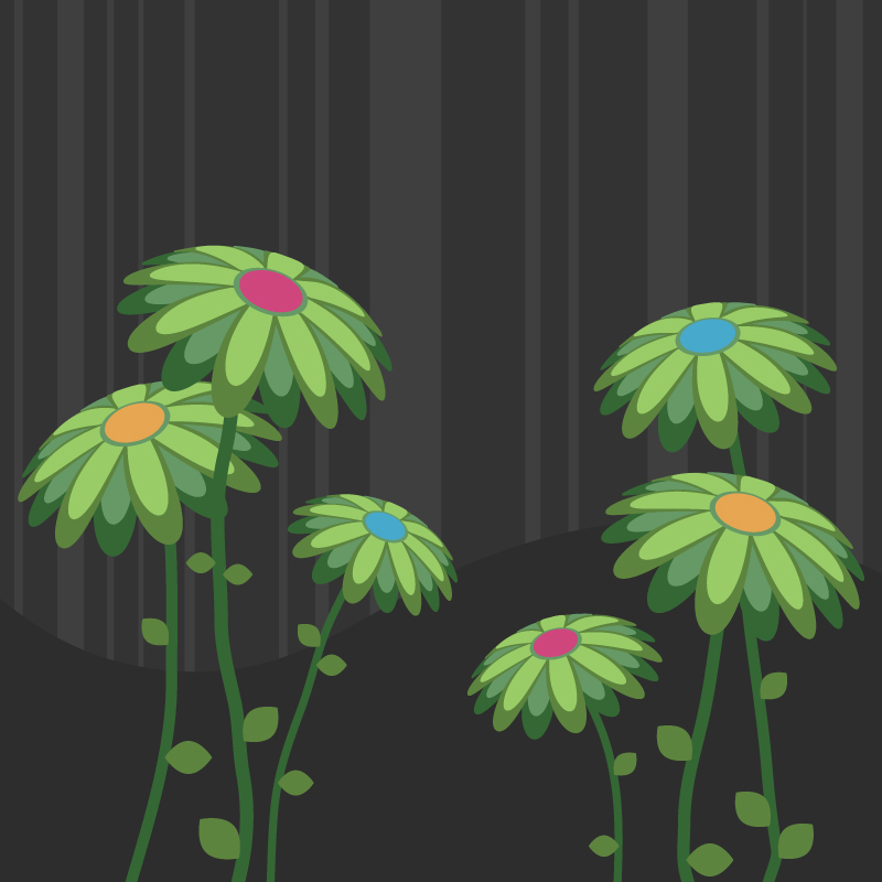 green flowers vector