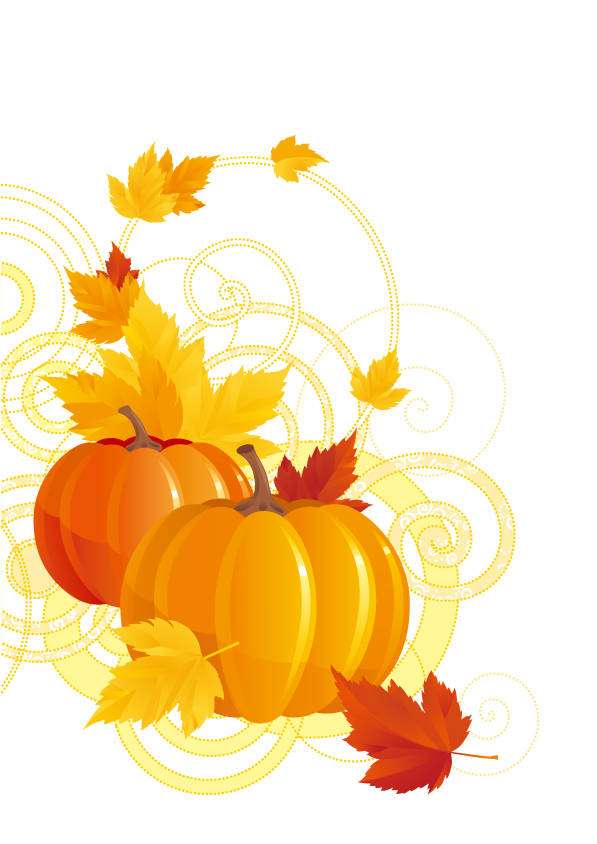 pumpkin maple leaf vector