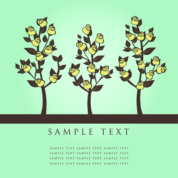 lovely flower tree vector