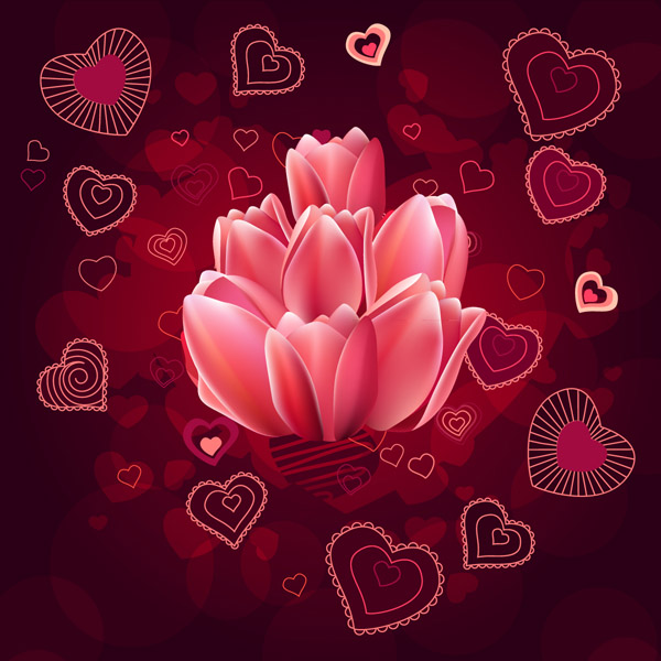 pink roses red roses vector