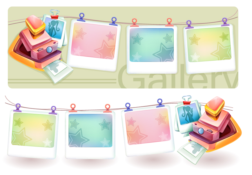 dream polaroid camera and photo frame vector