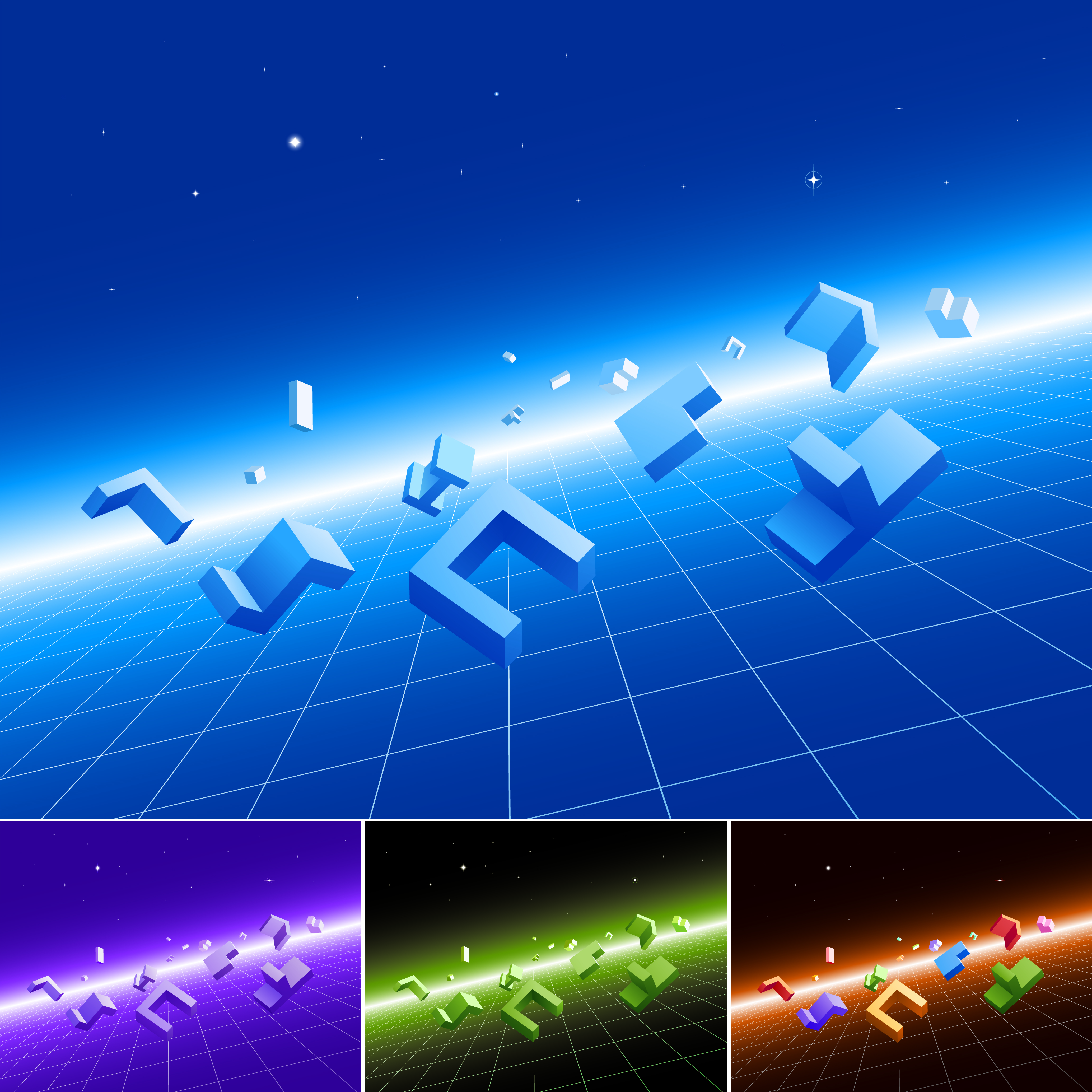 threedimensional sense of space modules and vector background