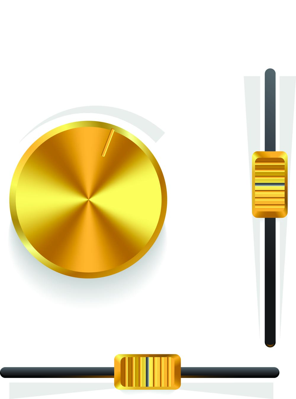 gold volume knob 03 vector