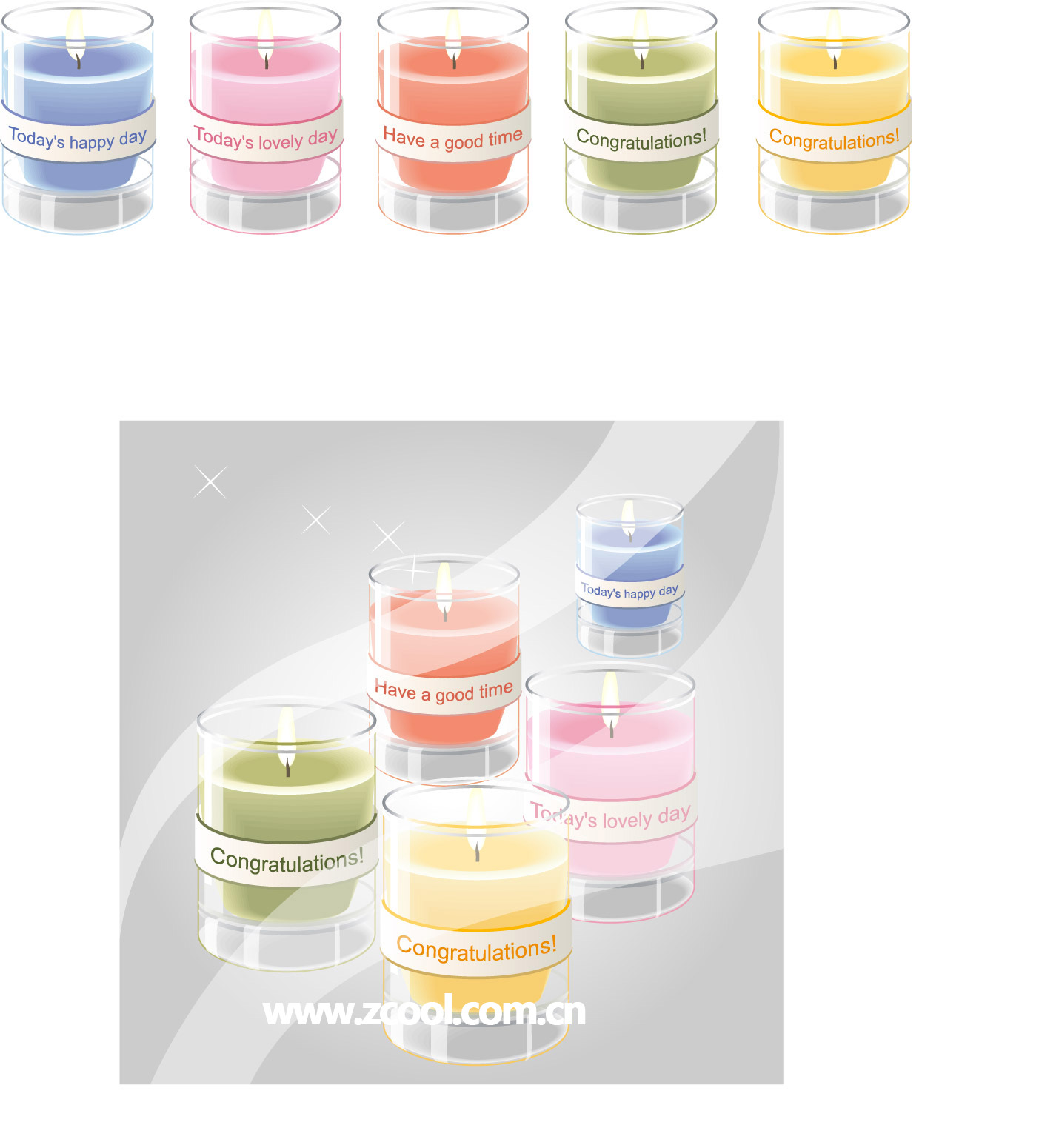 vector color candles