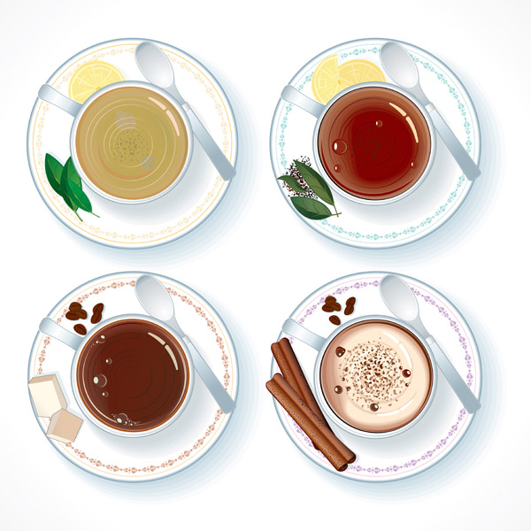 vector coffee and tea