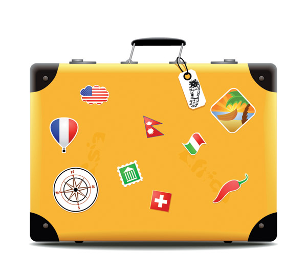 suitcase theme vector