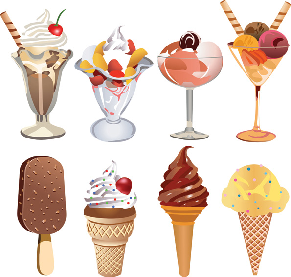 ice cream popsicles vector