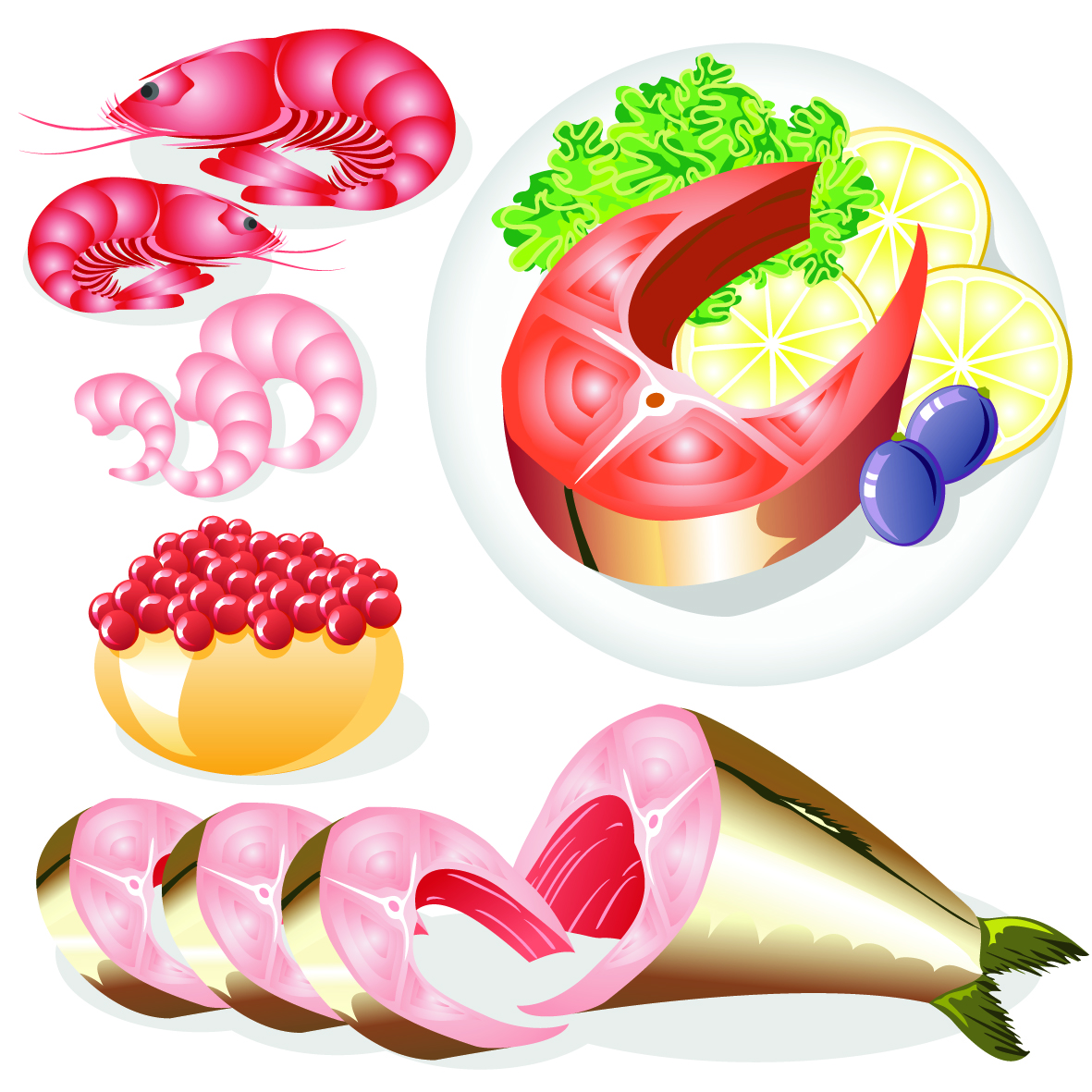 japanese seafood cuisine vector