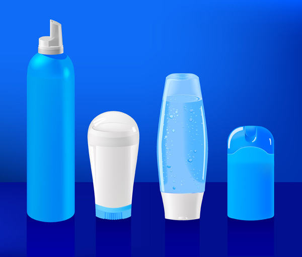 a variety of cosmetic bottles vector