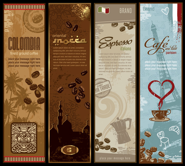 coffee bnner theme vector