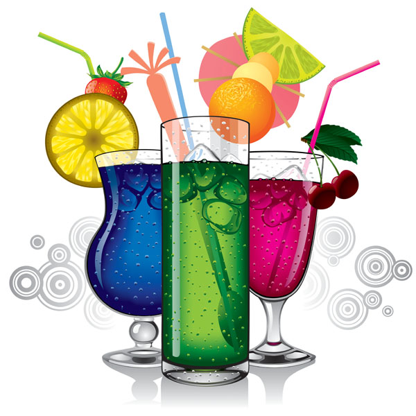 vector colorful drinks