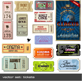 vector foreign nostalgic movie ticket