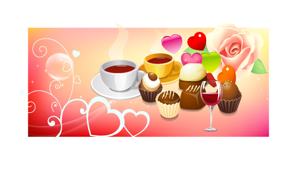 coffee and cake vector sushi