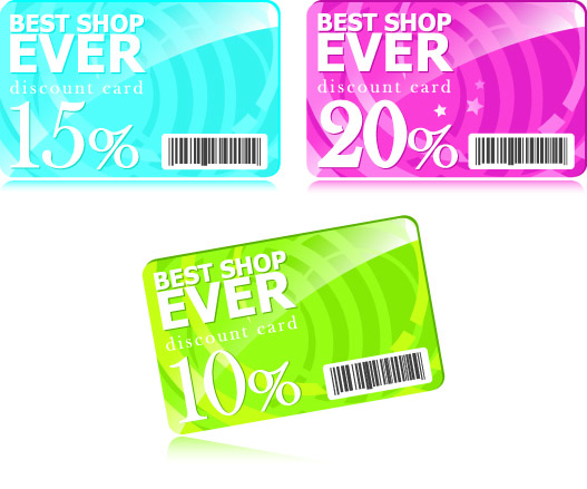 fashion discount card template vector with discount coupons