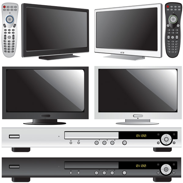 tv and dvd player vector