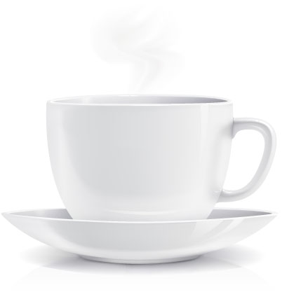 white coffee cup realistic vector