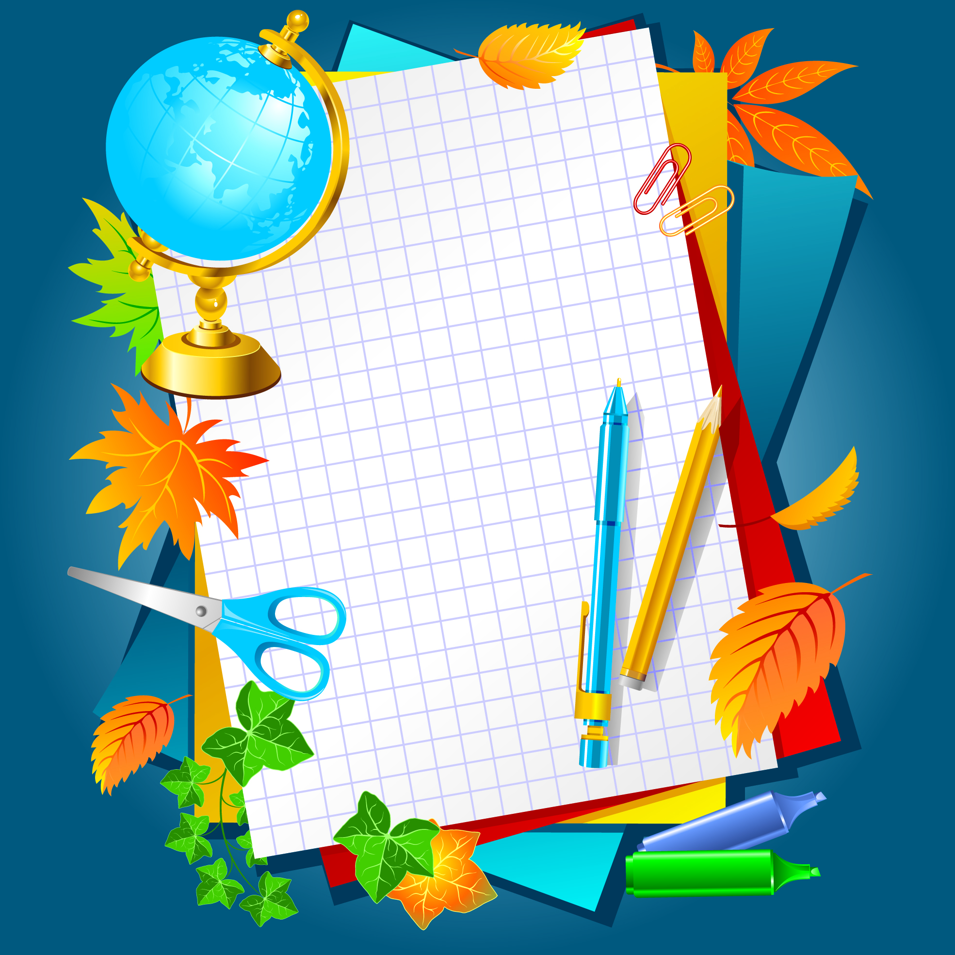 learn stationery 02 vector