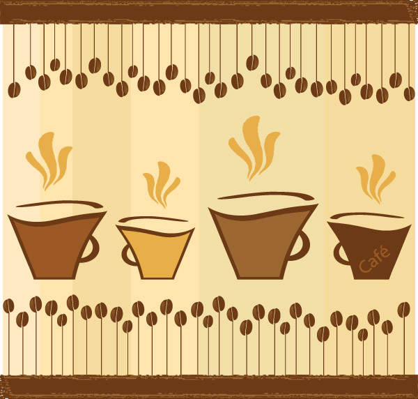 lovely coffee theme vector 2