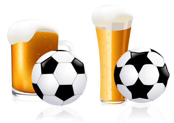 beer and football vector