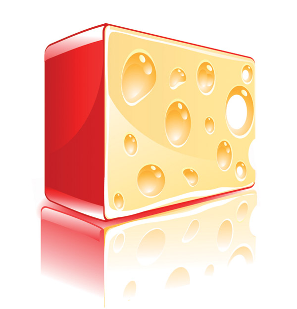 cheese icons design yellow realistic design