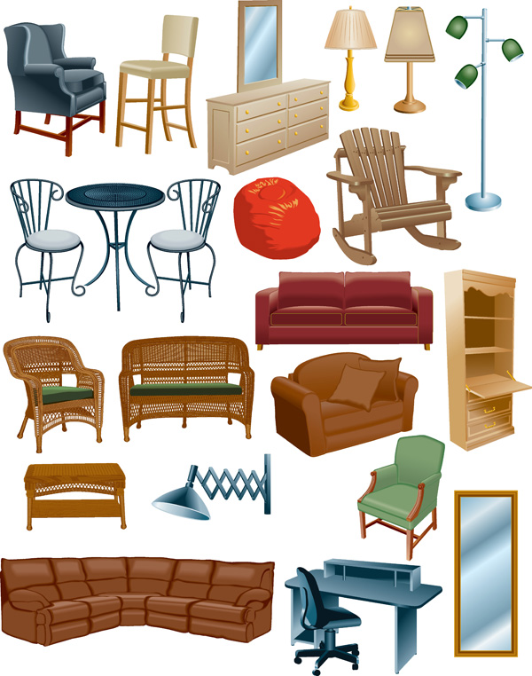 a variety of furniture furniture clip art