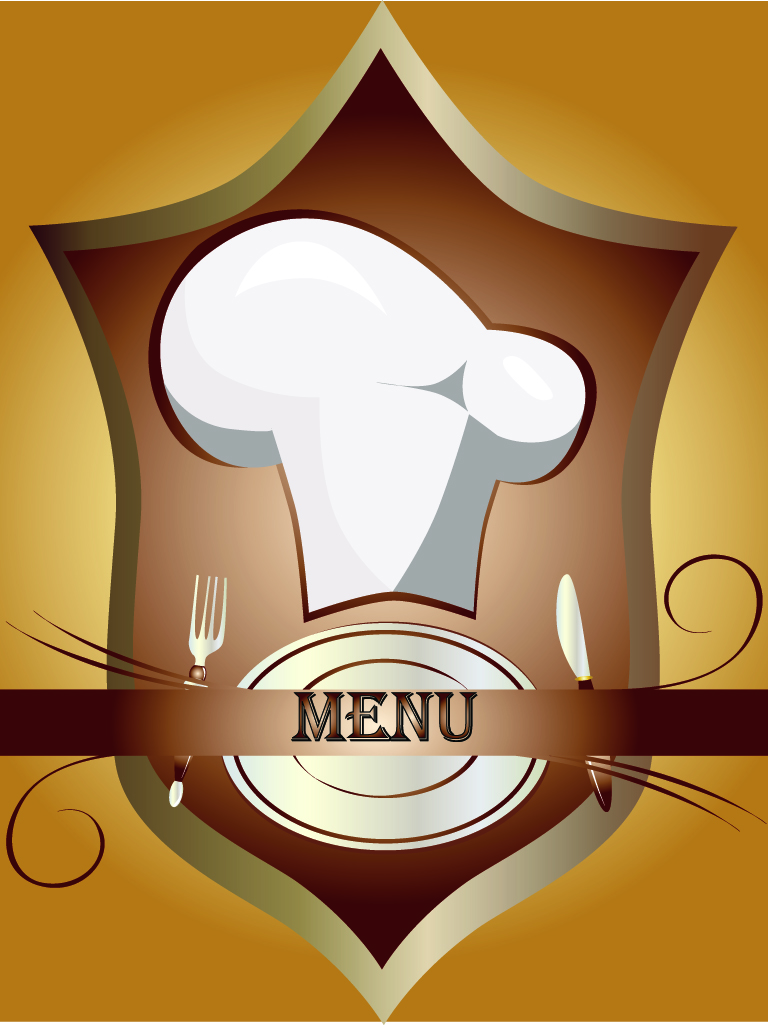 cutlery chef hat vector