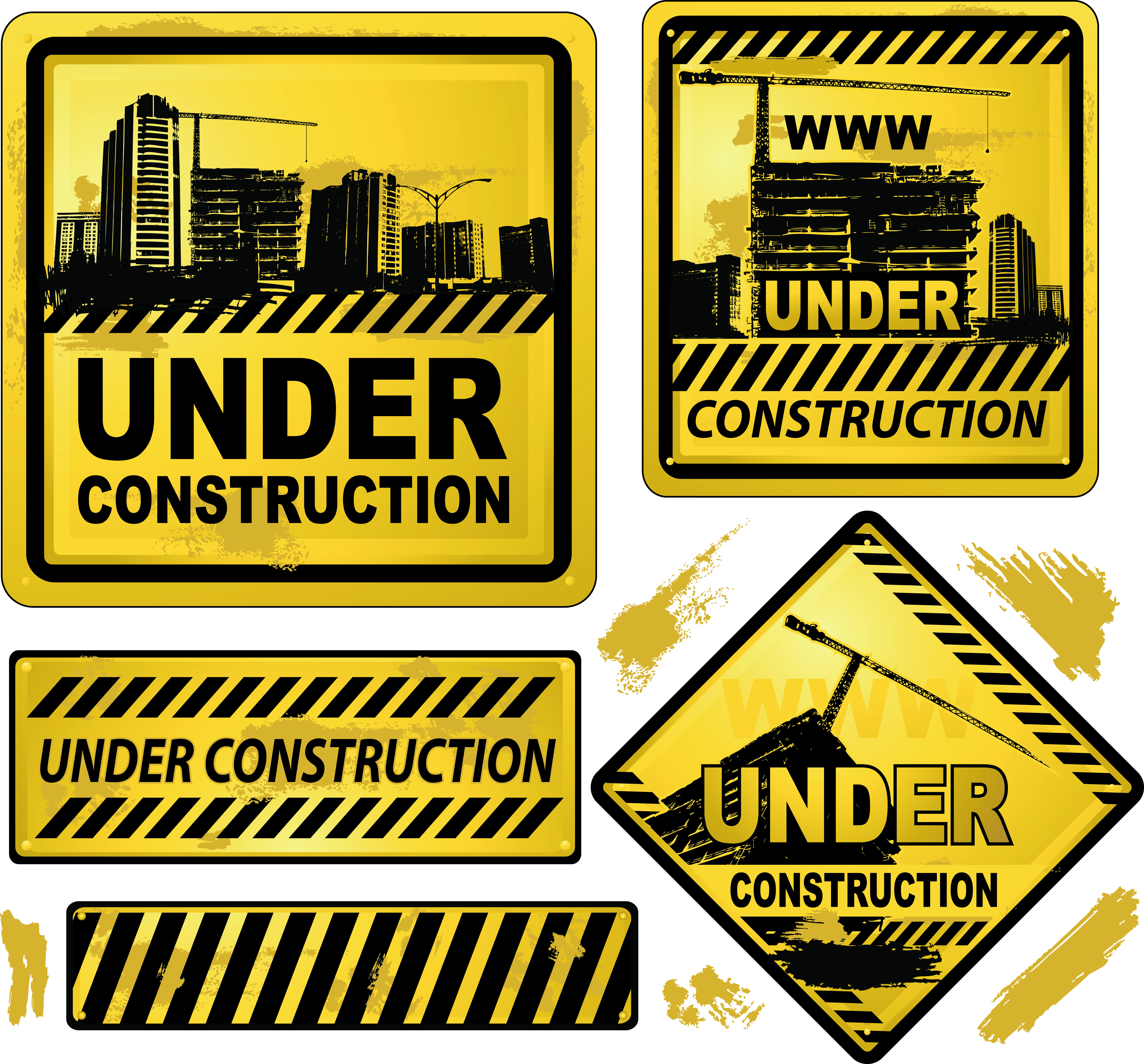 building and construction icons vector