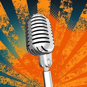 silver metallic microphone vector