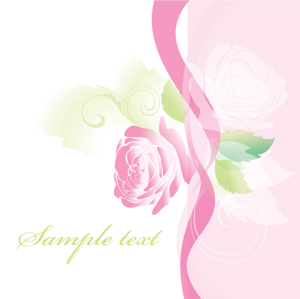 beautiful roses greeting cards 01 vector