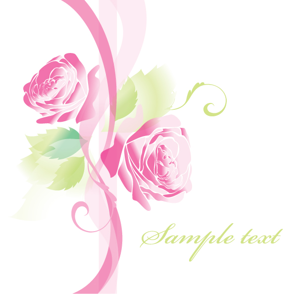 beautiful roses greeting cards 02 vector