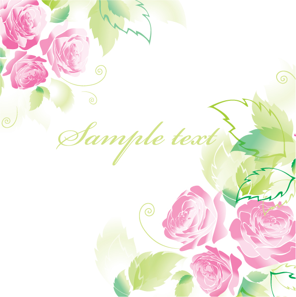 beautiful roses greeting cards 03 vector