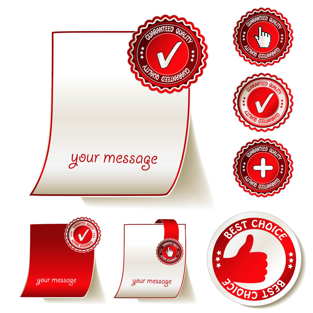 highquality stickers 01 vector