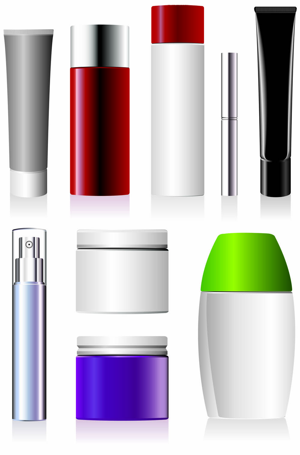 cosmetic containers 04 vector