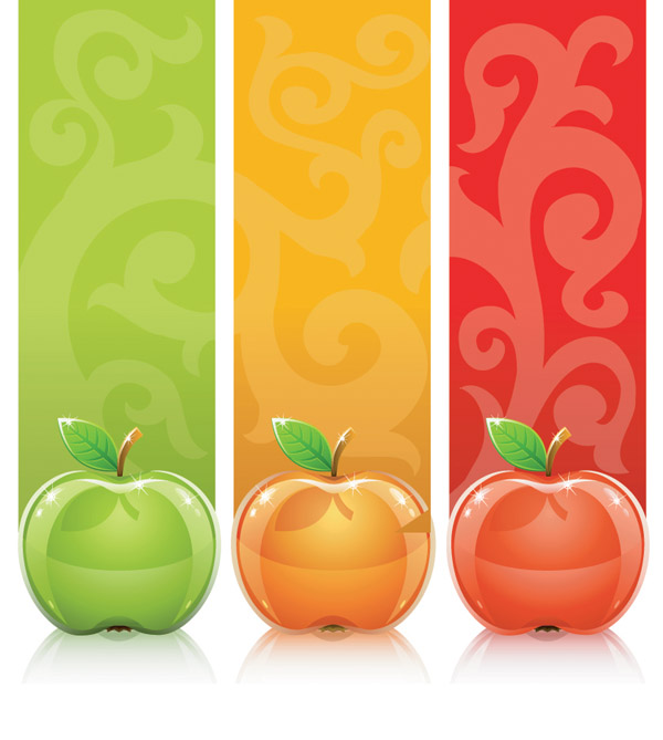 threecolor apple vector