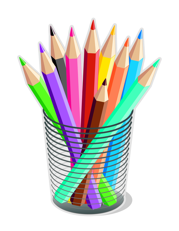 colorful color pencil vector