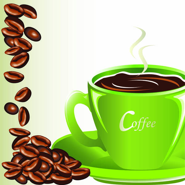 coffee coffee beans mugs vector