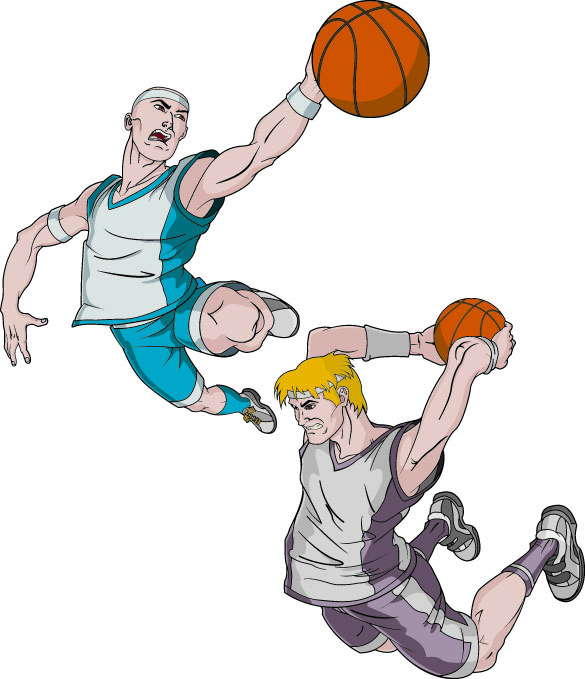 basketball cartoon characters vector