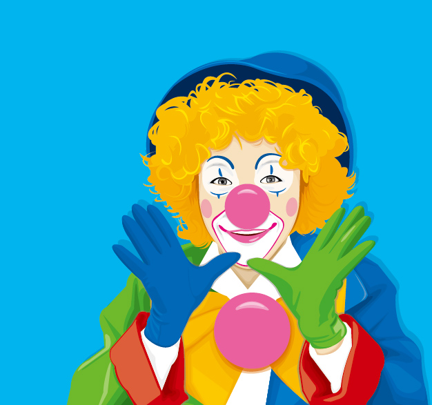 closeup color clown vector