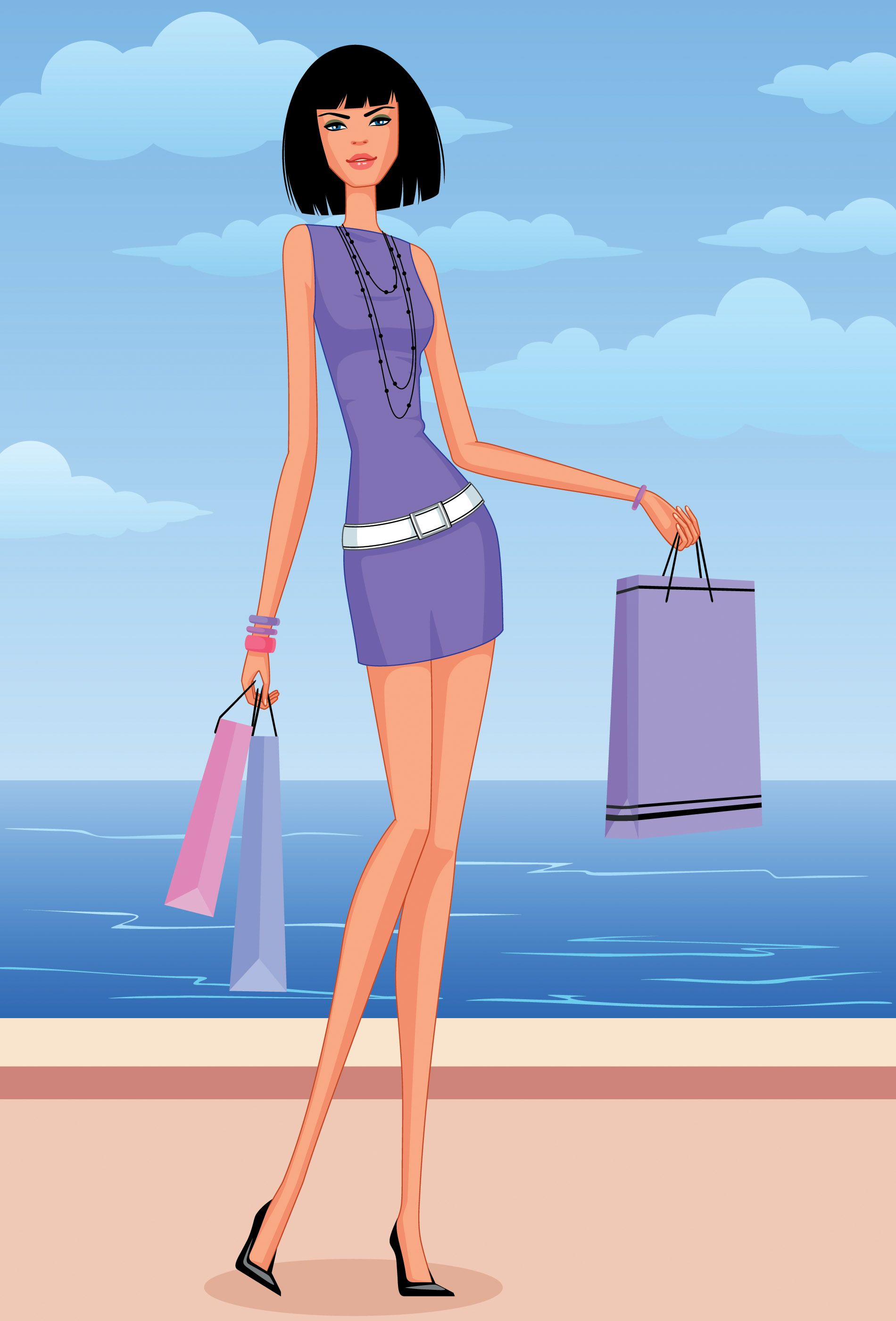 women vector fashion shopping