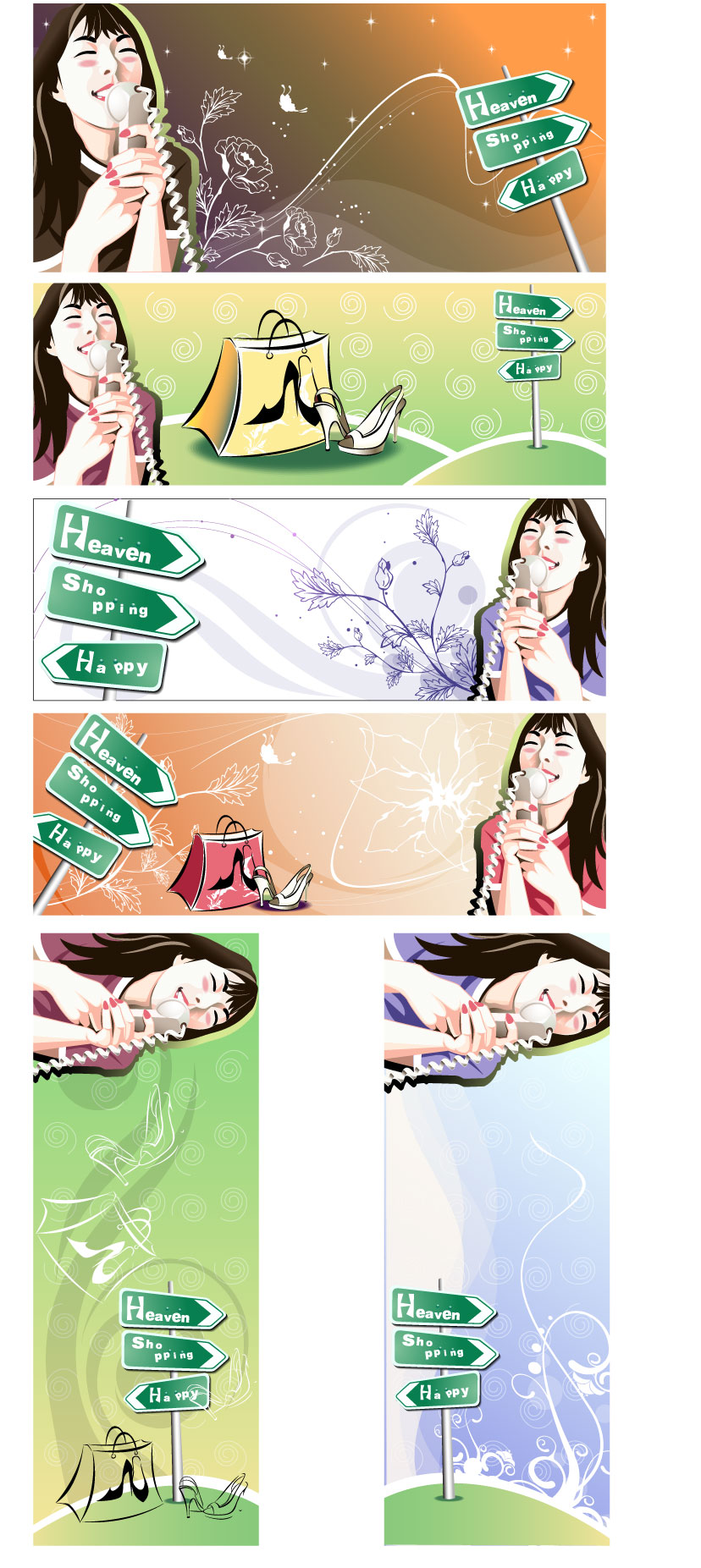 women shopping theme vector