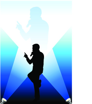 music figures silhouette vector