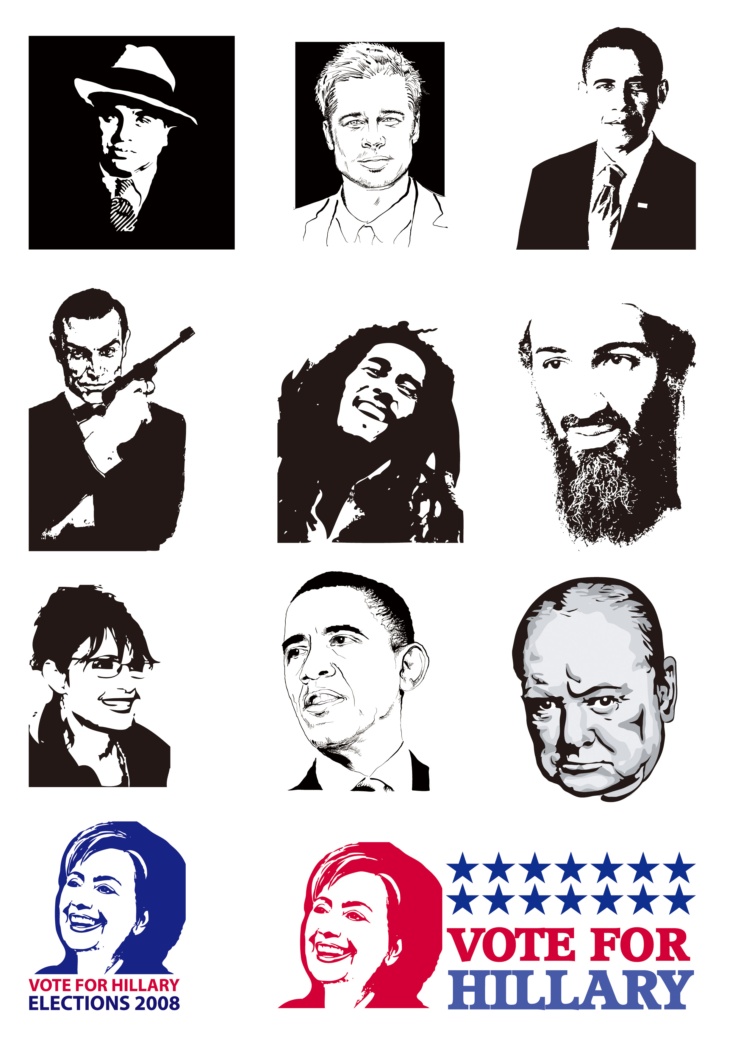 many wellknown figures vector