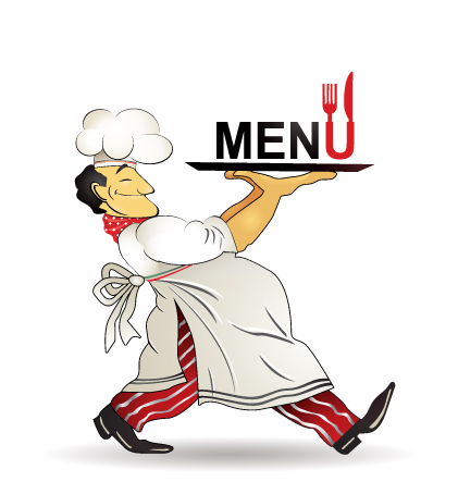 restaurant menu chef pattern vector