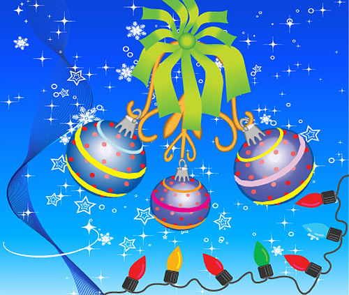 lovely christmas element vector and background