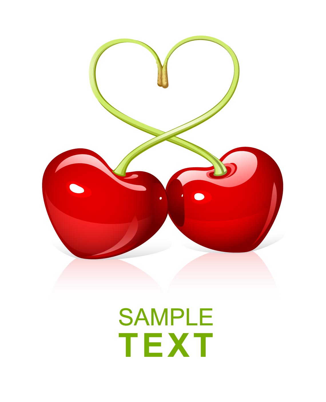 heartshaped vector cherry