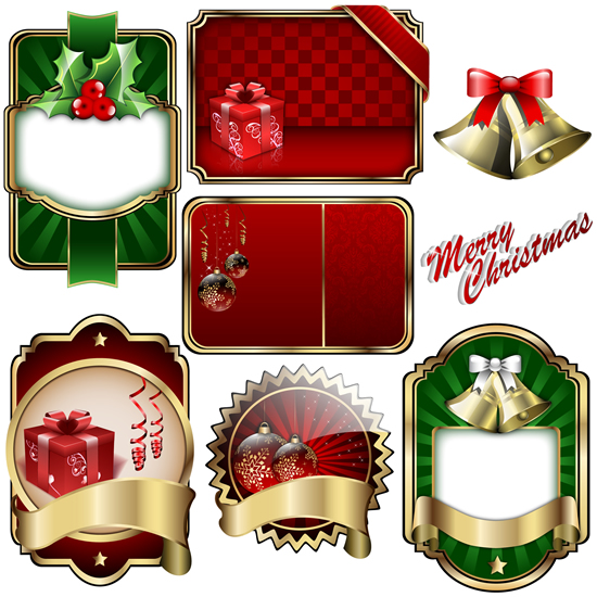 christmas badge shield vector label