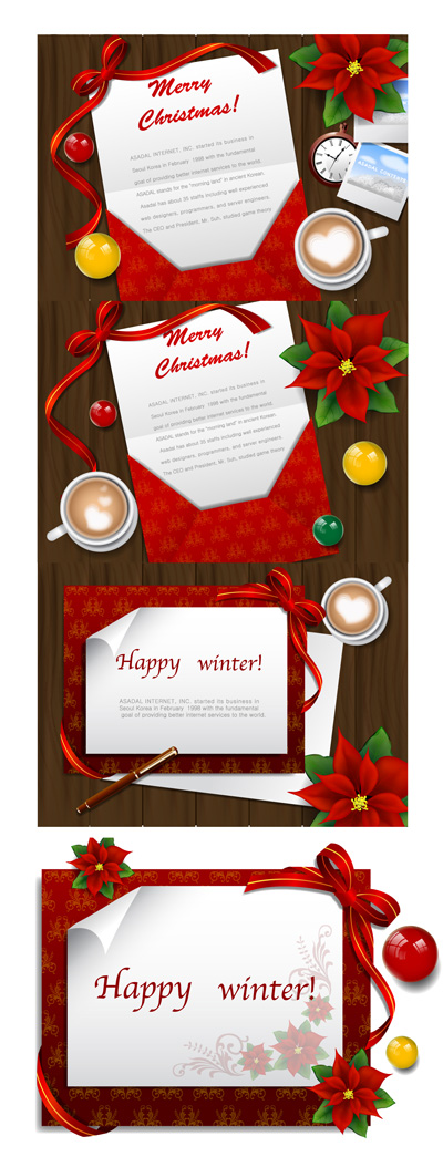 desktop christmas card vector